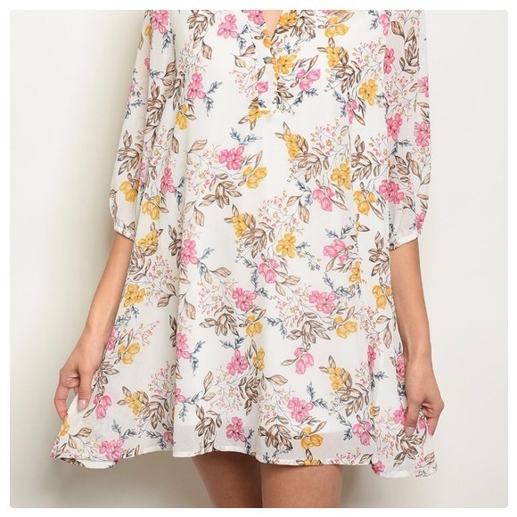 *CLEARANCE* Vintage Rose Tunic Mini Dress - Picture 3 of 8